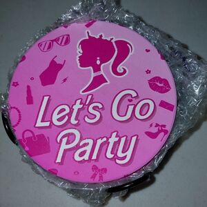 6 Pink Let's Go Party Coasters